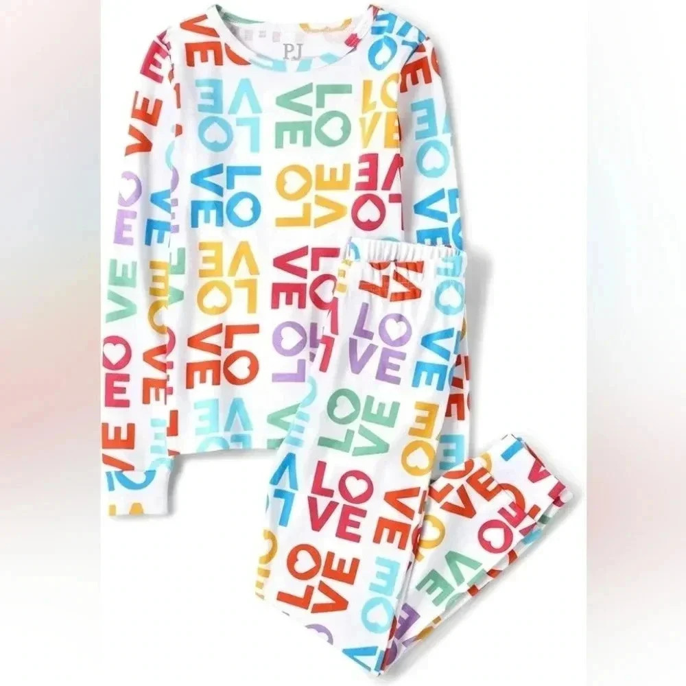 The Children's Place Toddler Girls' Kids PJ Long Sleeve Top and Pants SZ 6 Love